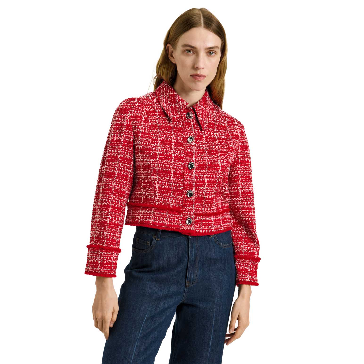 Veronika Maine European Boucle Cropped Jacket